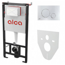 Инсталляция для подвесного унитаза с кнопкой хром глянец AlcaPlast AM101/1120-4:1 RU M671-0001