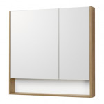 Зеркальный шкаф Сканди 85 Белый / Дуб Рустикальный Aquaton 1A252302SDZ90