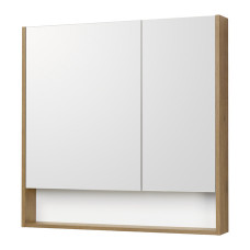 Зеркальный шкаф Сканди 85 Белый / Дуб Рустикальный Aquaton 1A252302SDZ90