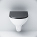 Gem подвесной унитаз FlashClean с чёрным матовым сиденьем микролифт AM.PM C901700SCmb