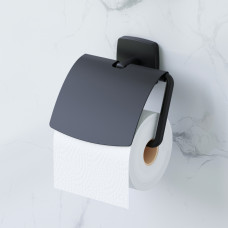 Держатель для туалетной бумаги с крышкой AM.PM Gem чёрный A90341422