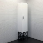 COMFORTY Шкаф-колонна "Бредфорд-40" 390х1900 белый/графит
