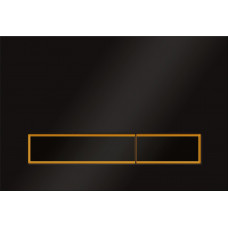 Смывная клавиша KKPol Vitrum Grande V4 стекло черный/золото мат/черный SPP/018/0/K